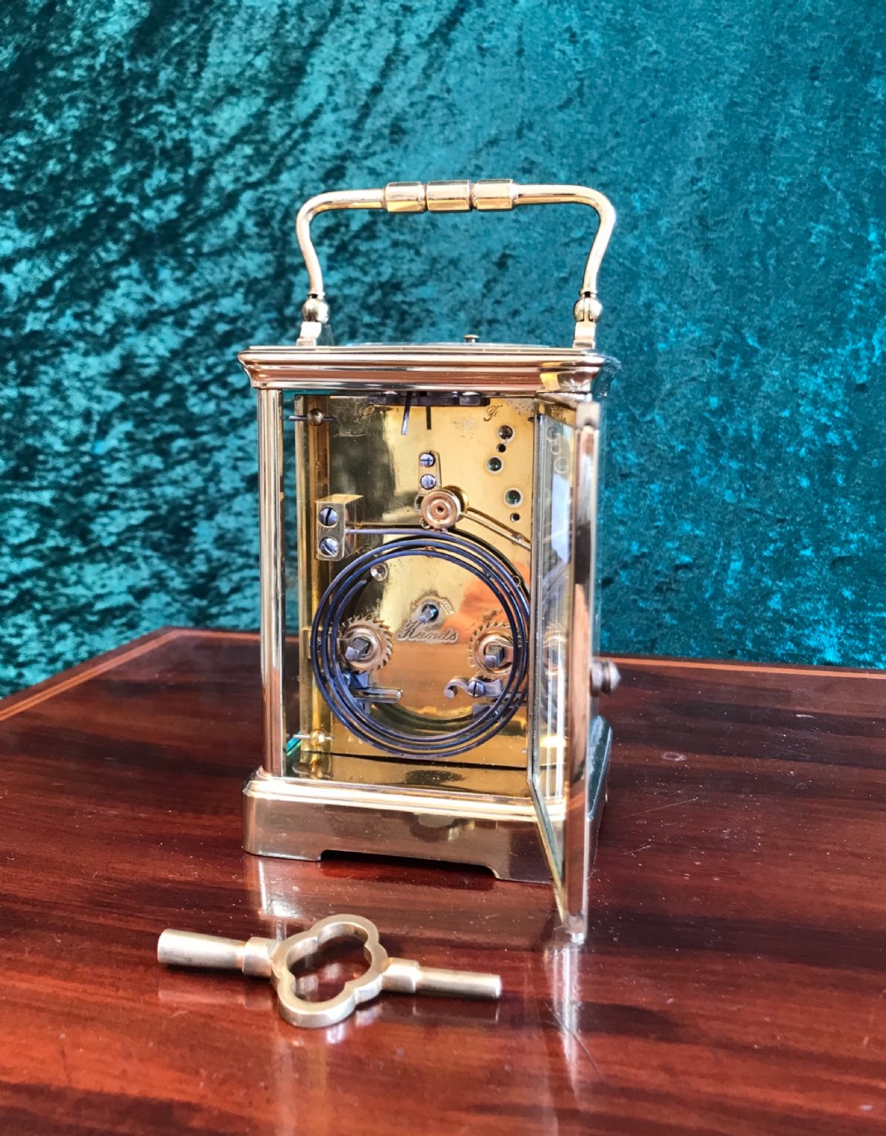 Fine quality eight day striking, Repeating.carriage clock circa 1900 View V