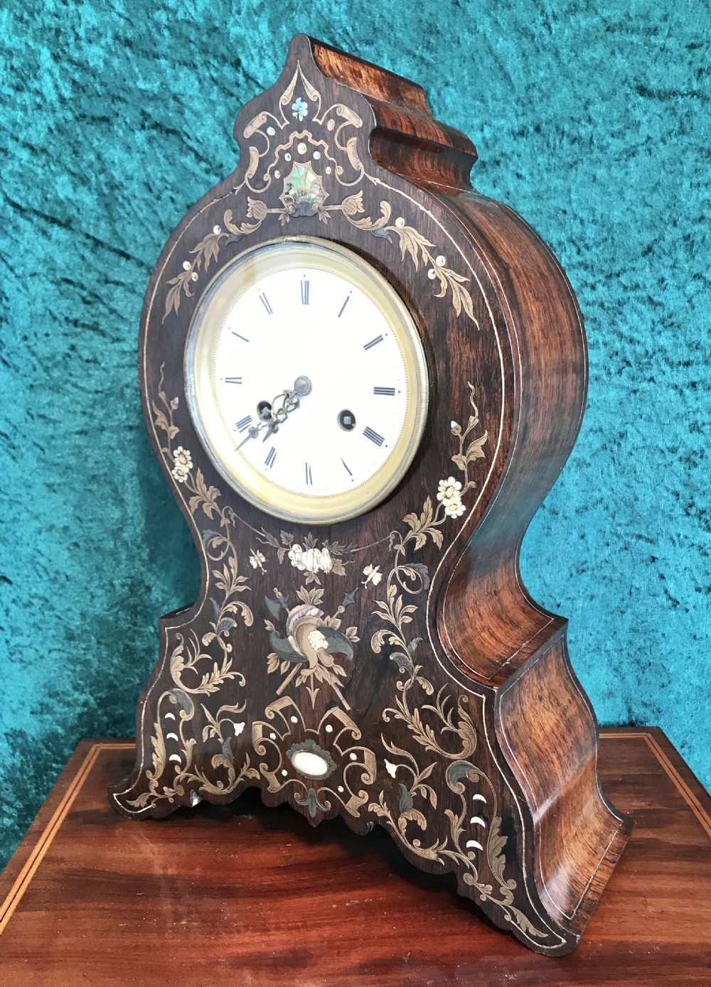 Most decorative eight day chiming mantle clock circa 1860