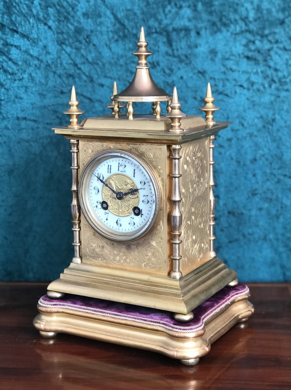 A fine 19th century, mantle clock, in the form of an Eastern temple.Victorian clock circa 1880.