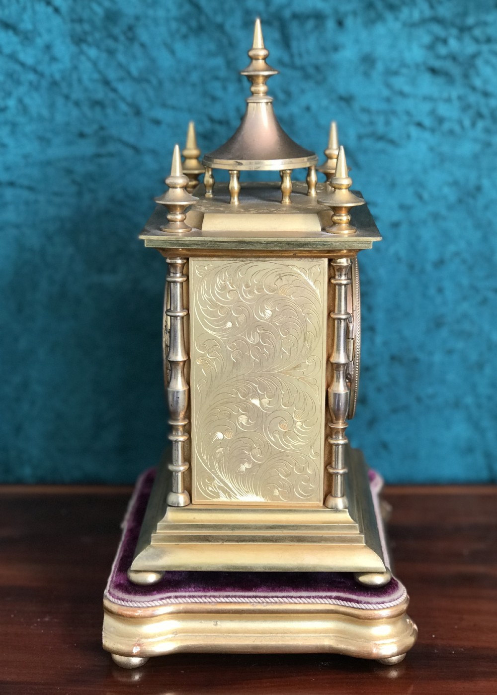 A fine 19th century, mantle clock, in the form of an Eastern temple.Victorian clock circa 1880. View IV