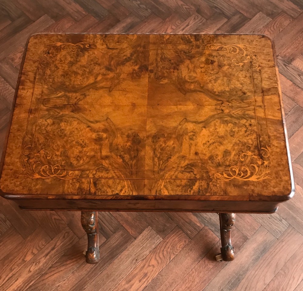 Victorian walnut worktable circa 1875. Sewing. Side table. View VI