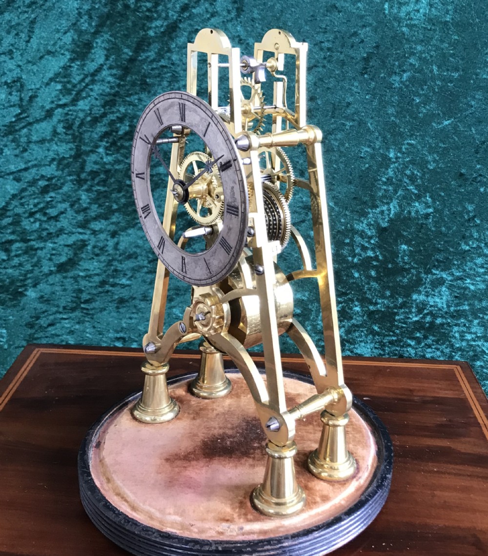 A very fine Fusee architectural skeleton clock, library clock. circa 1880