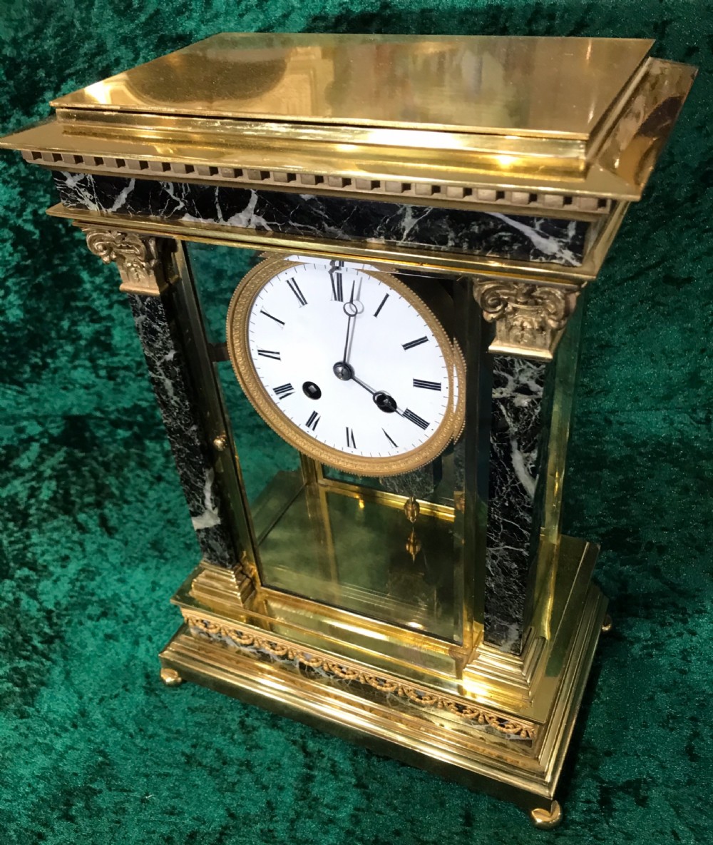 Most decorative Mantel clock. Four glass clock. Library clockcirca 1875 View IV