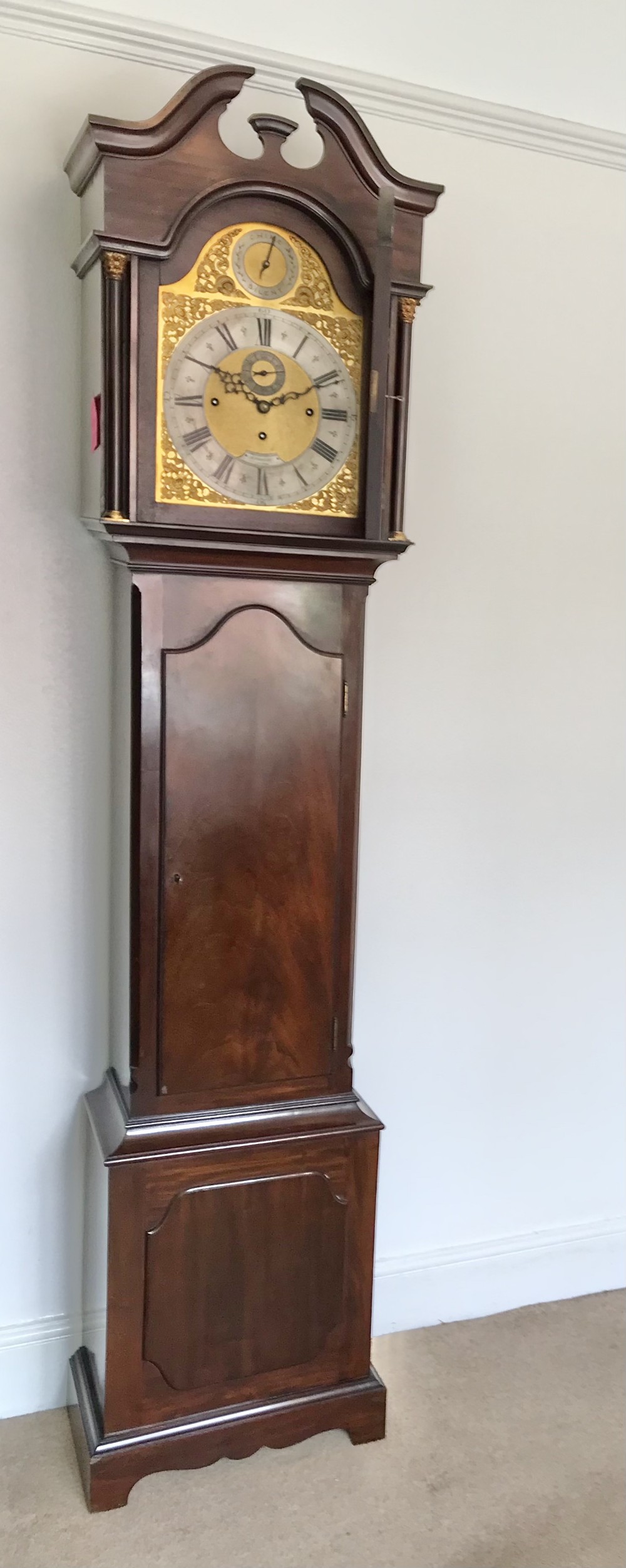 Exceptional london longcase, clock, circa 1900 musical,Goldsmiths and silversmiths 