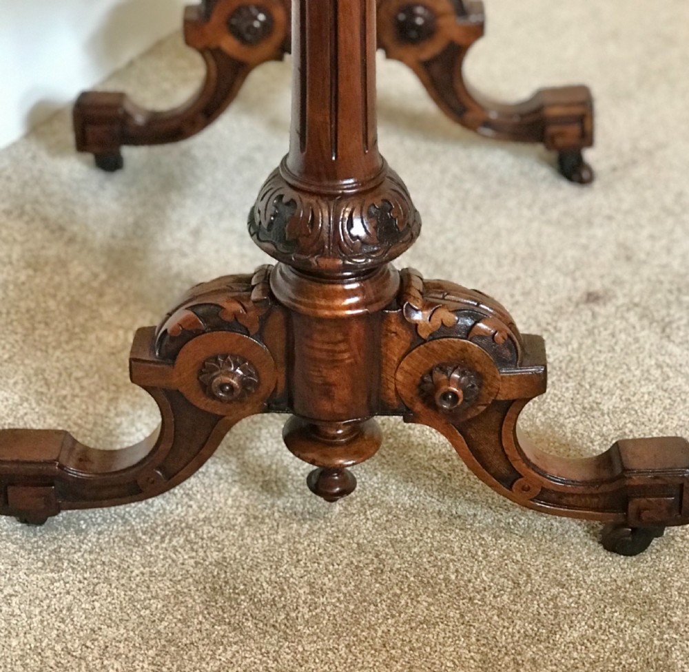Victorian walnut GAMES table. Work table. circa 1875 View II