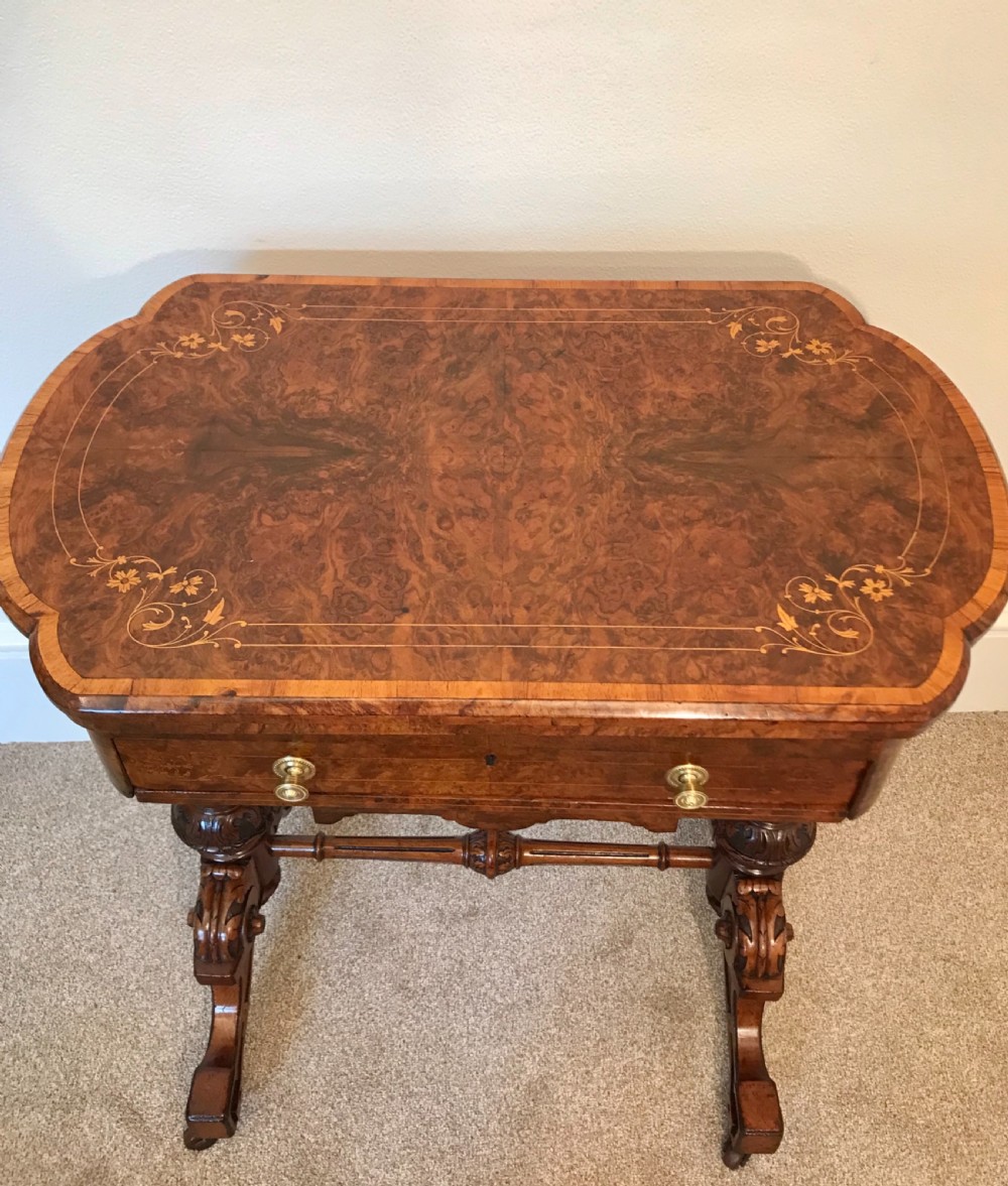 Victorian walnut GAMES table. Work table. circa 1875 View VII