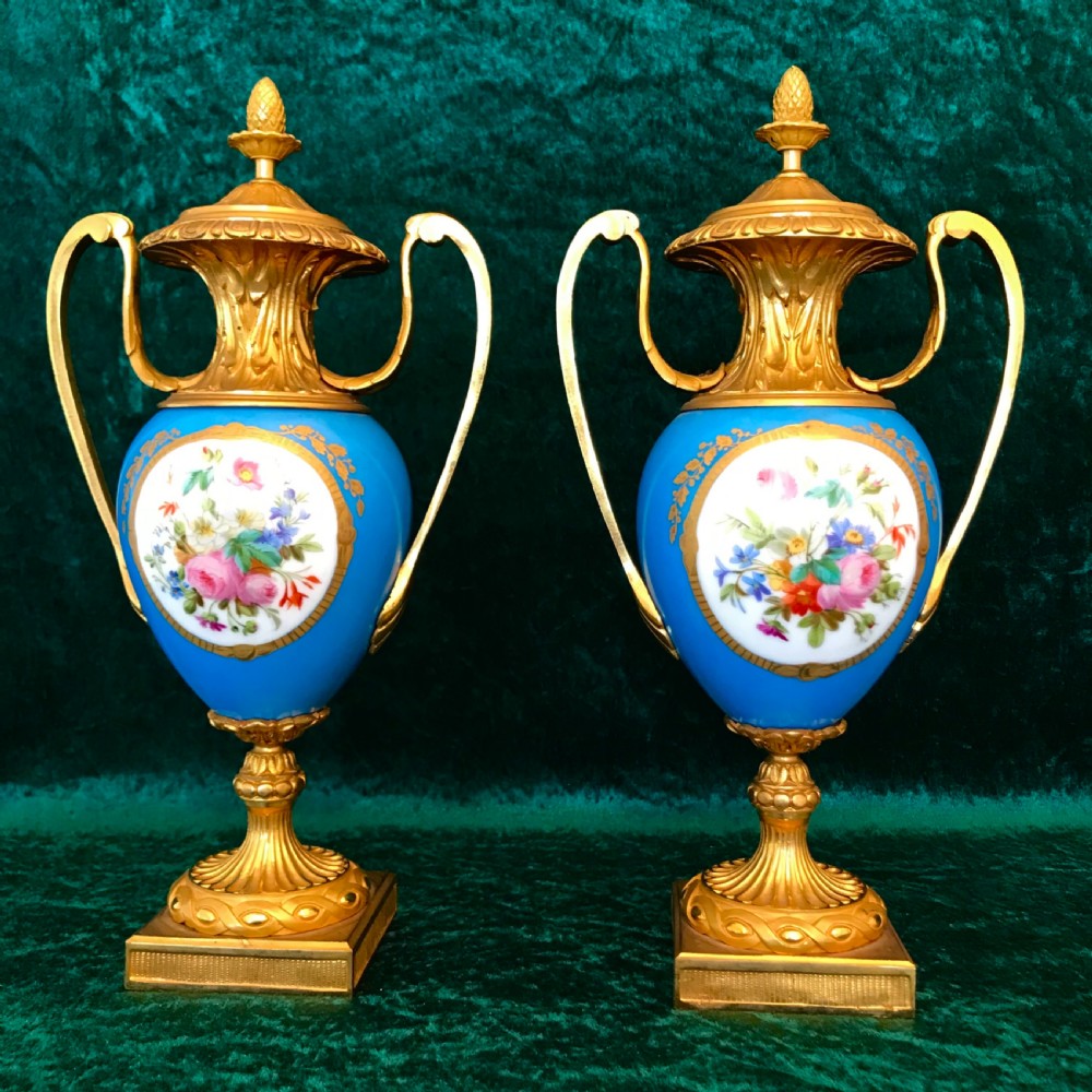 A most  decorative pair of vases in the manner of Sevres View II