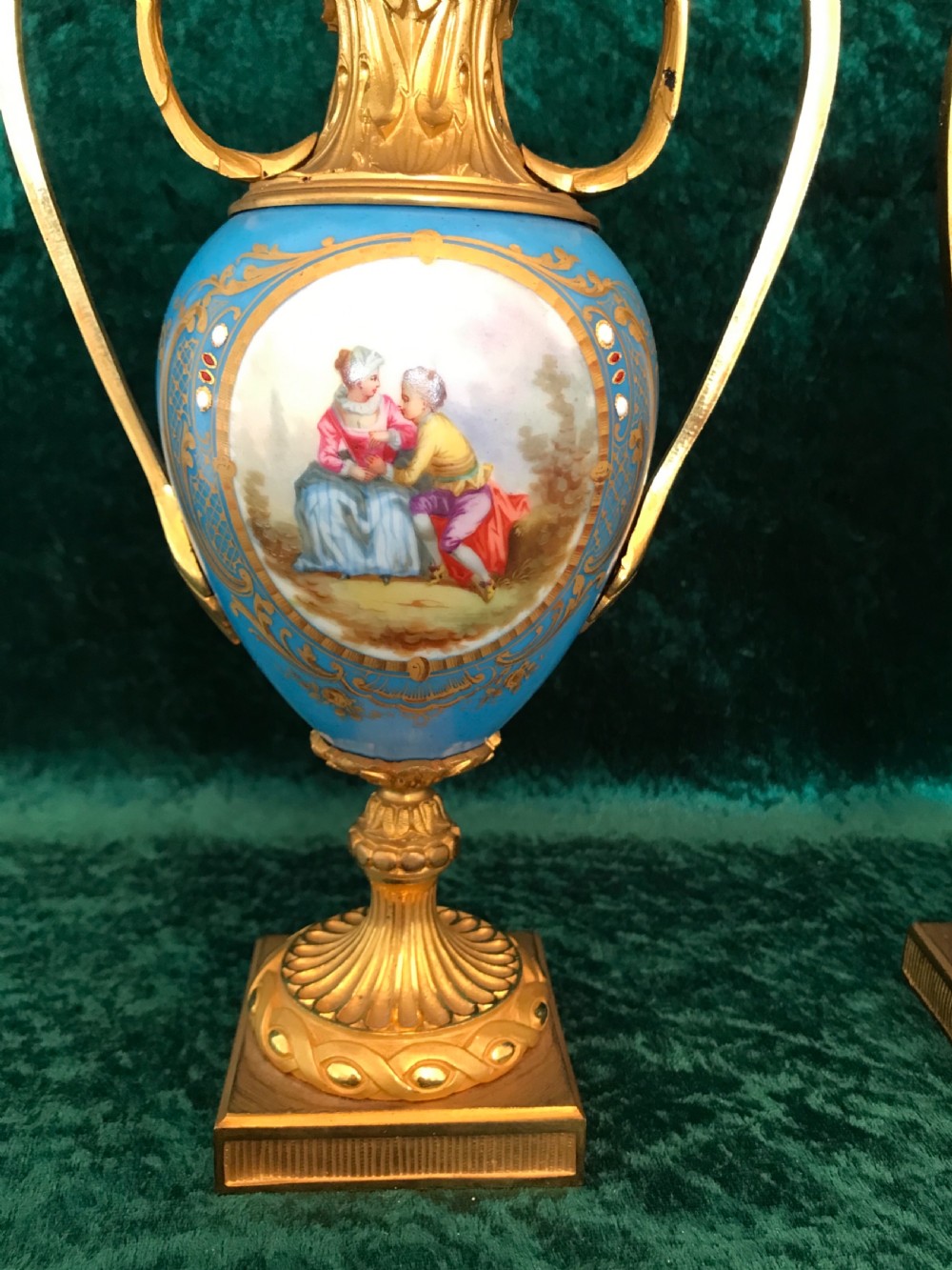 A most  decorative pair of vases in the manner of Sevres View VI