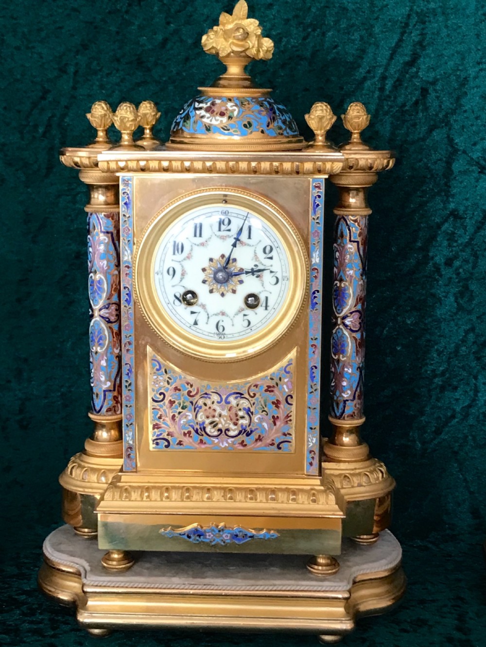 Victorian clock set. Champleve. Clock Garniture.1875 View XI