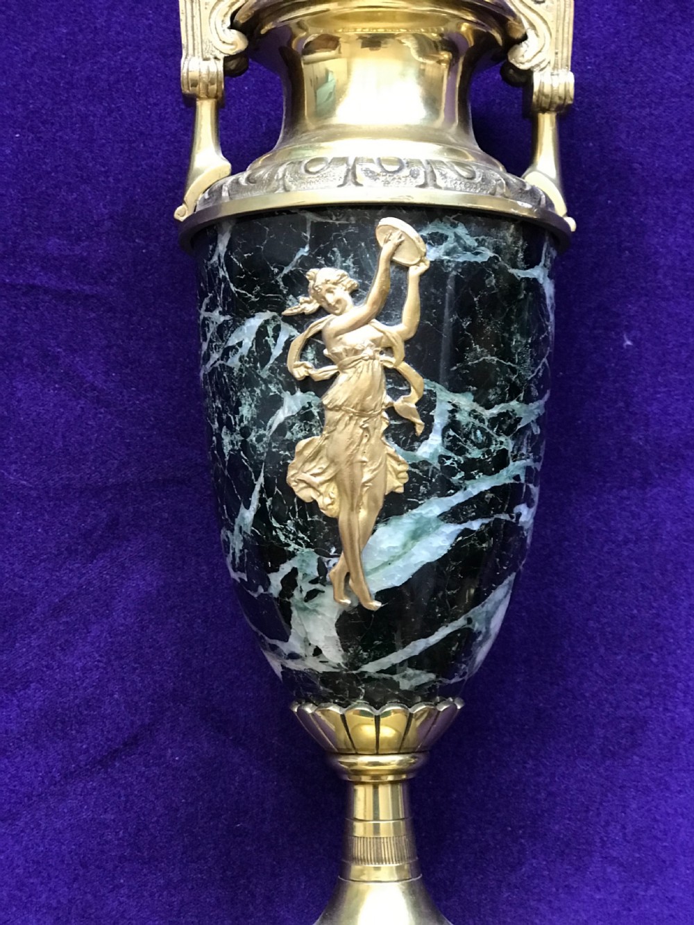 A pair of green marble vases circa 1900. Cassolettes. View III