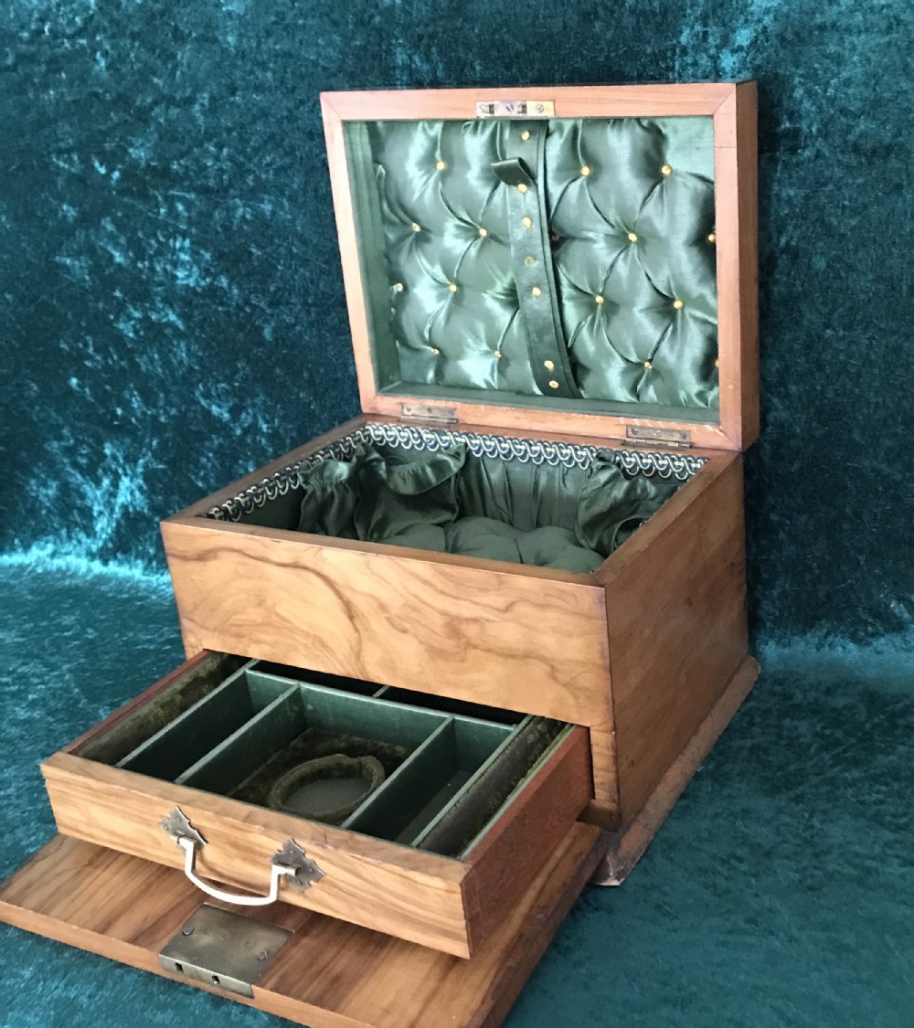 Victorian walnut domed top jewellery box circa 1890