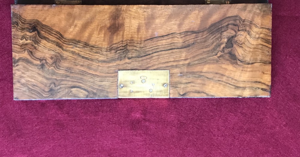 Victorian figured walnut jewellery box circa 1890. Sewing box. View VI