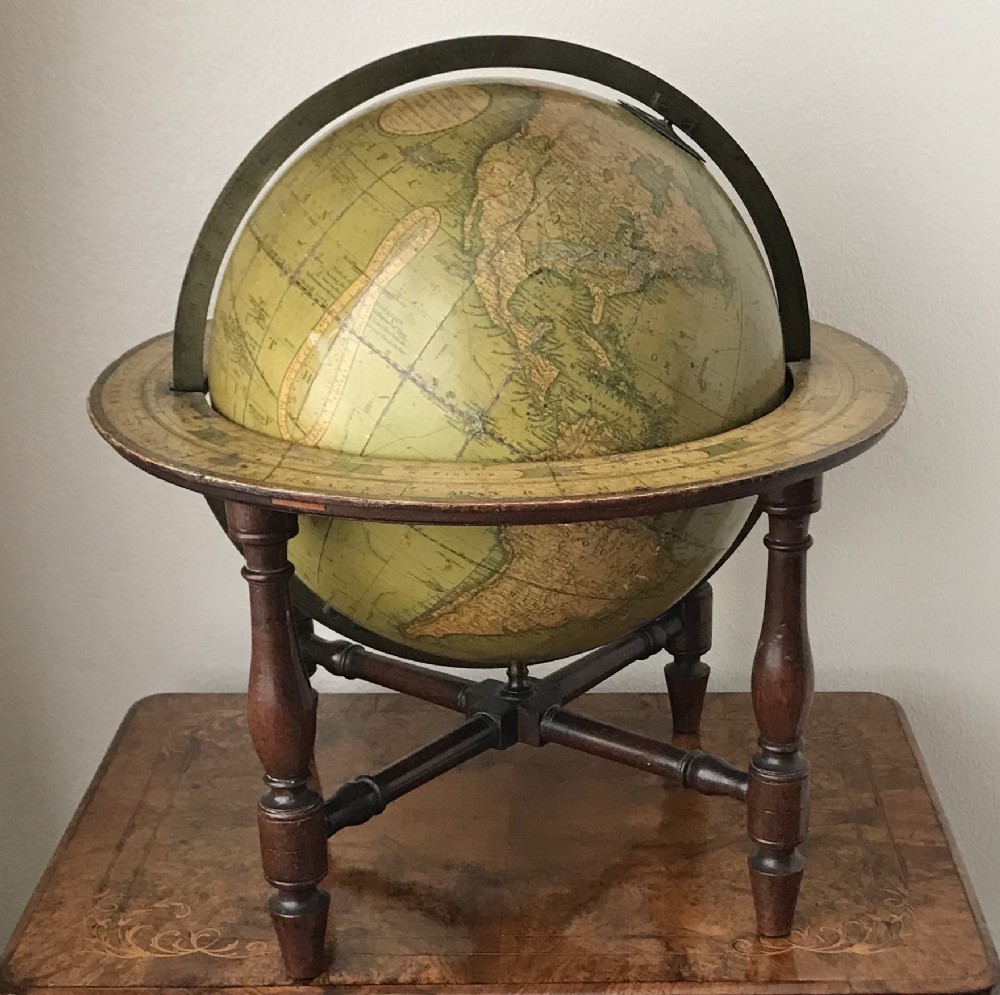 Terrestrial globe by J and B Cary circa 1818. Library, table globe. Geographic.