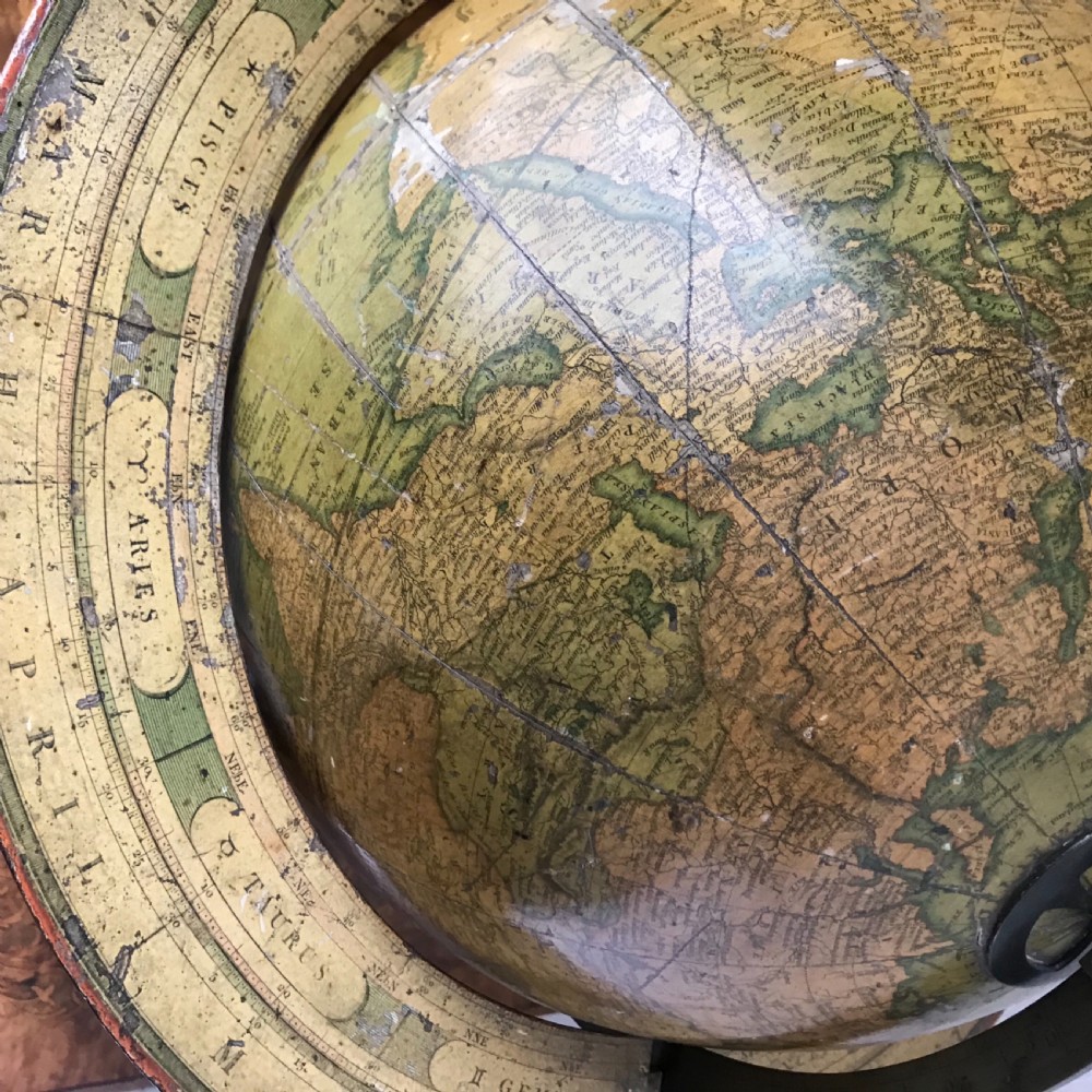 Terrestrial globe by J and B Cary circa 1818. Library, table globe. Geographic. View V