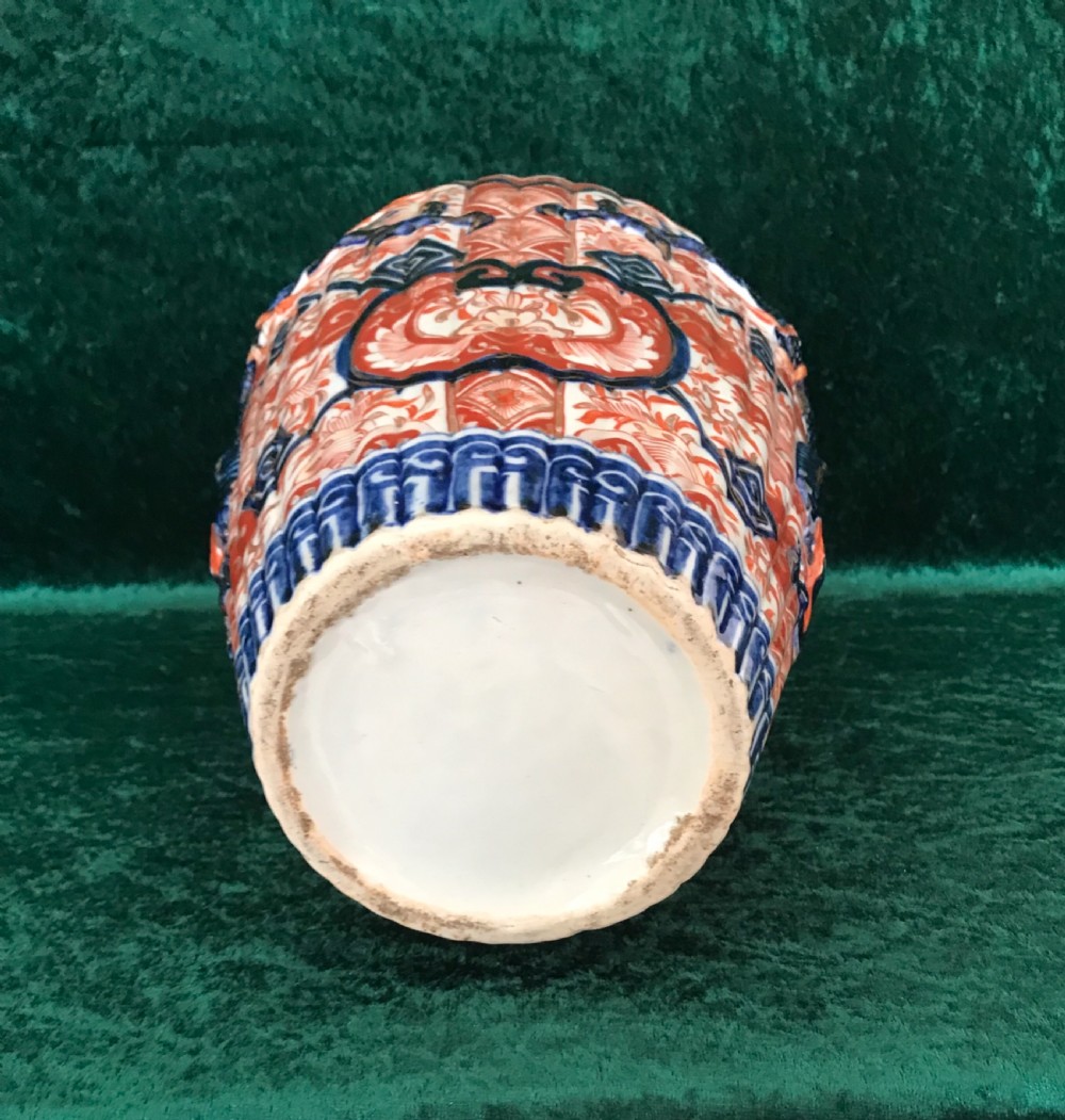Blue Dragon, Imari ribbed vase, circa 1900 View IV