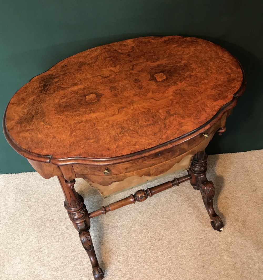 Victorian walnut work, side, tableCirca 1875 View III