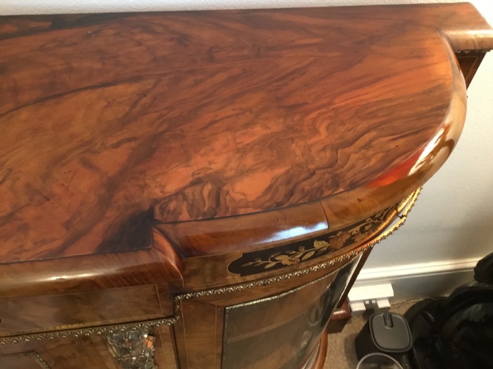 Exceptional condition Victorian marquetry credenza, sideboard, cabinet, circa 1875 View IX