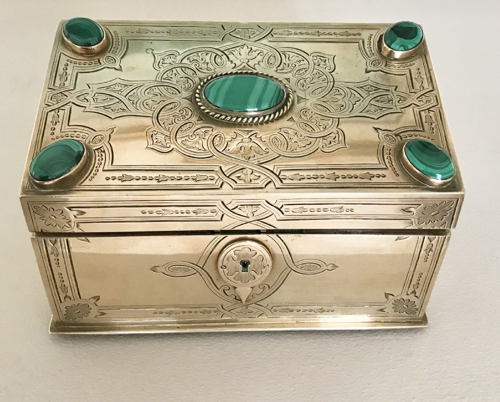 Superb quality jewellery box, inset with malachite circa 1880 View IV