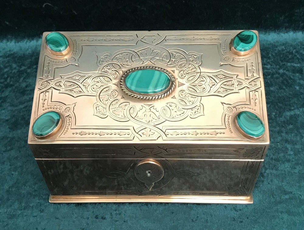 Superb quality jewellery box, inset with malachite circa 1880 View VI