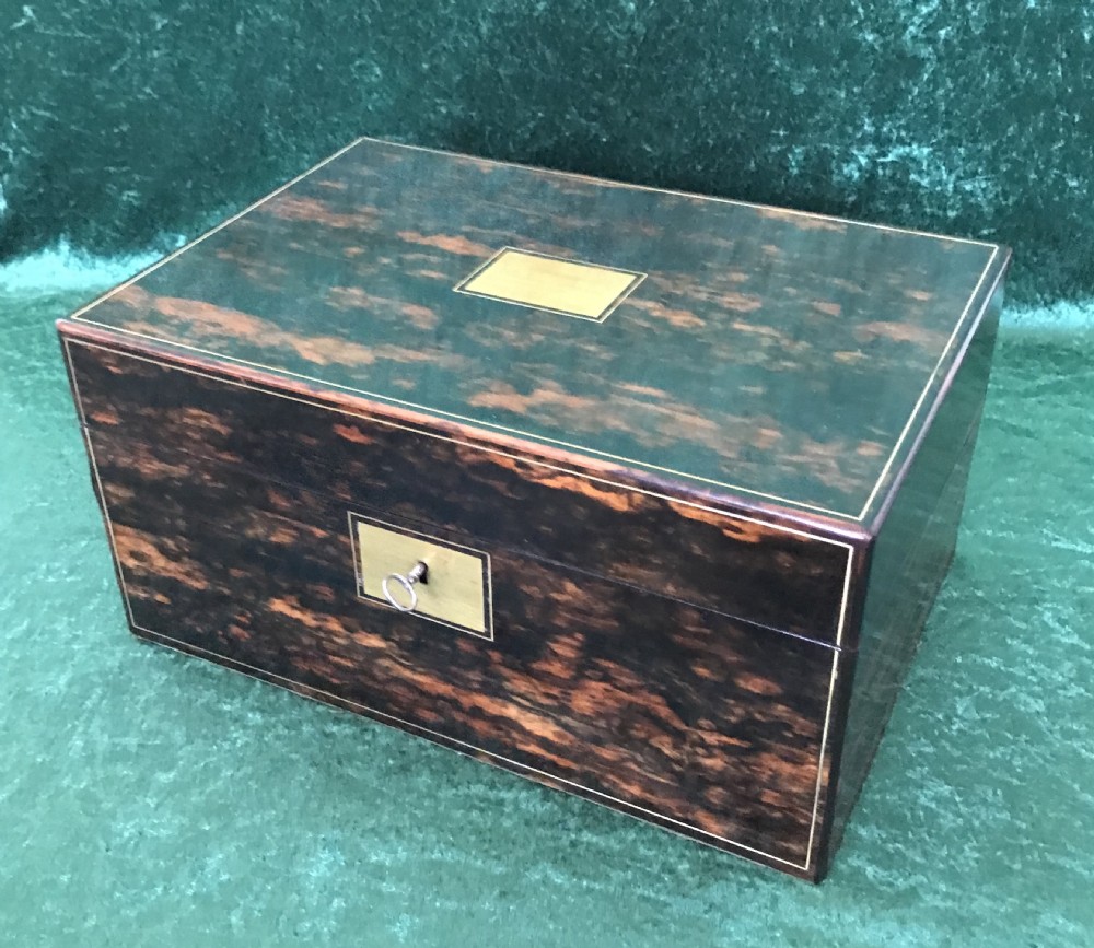 Victorian coromandel stationery box circa 1890