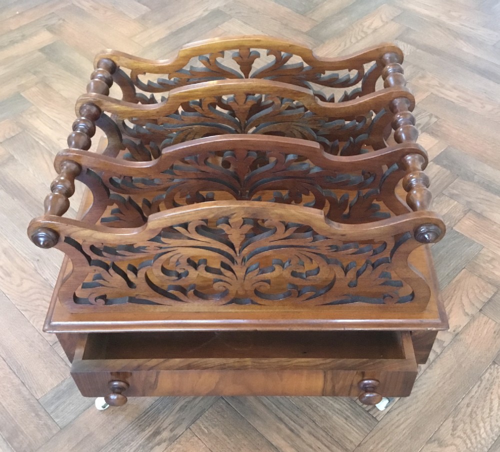 Victorian walnut Canterbury  View II