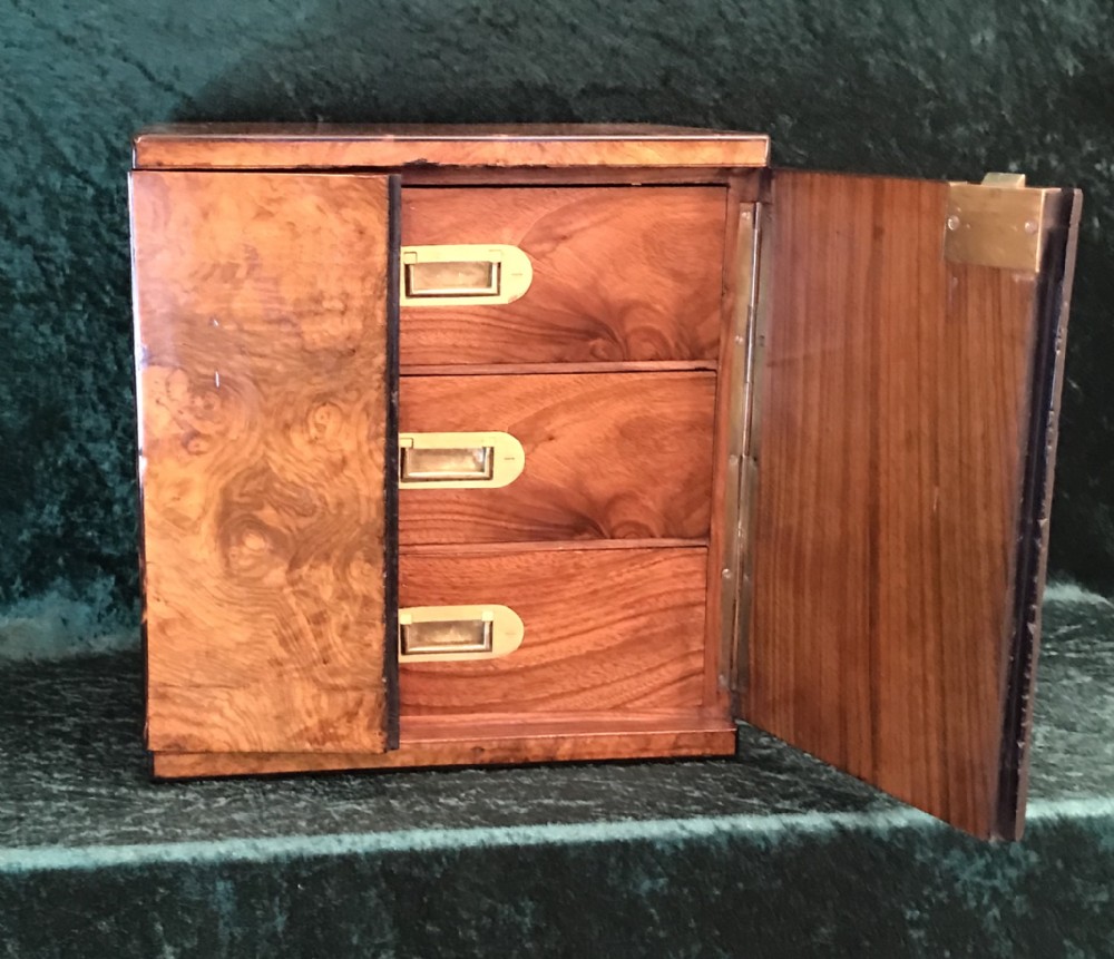 Victorian walnut humidor English circa 1890