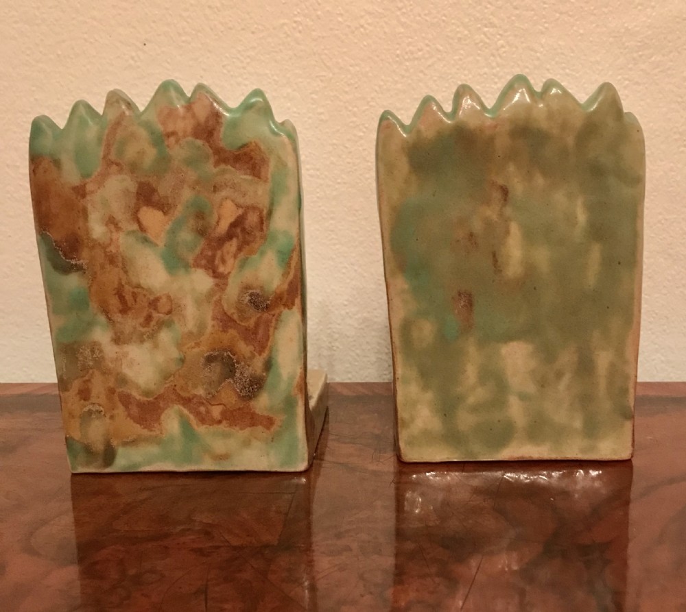 Doulton Lambeth owl bookends View II