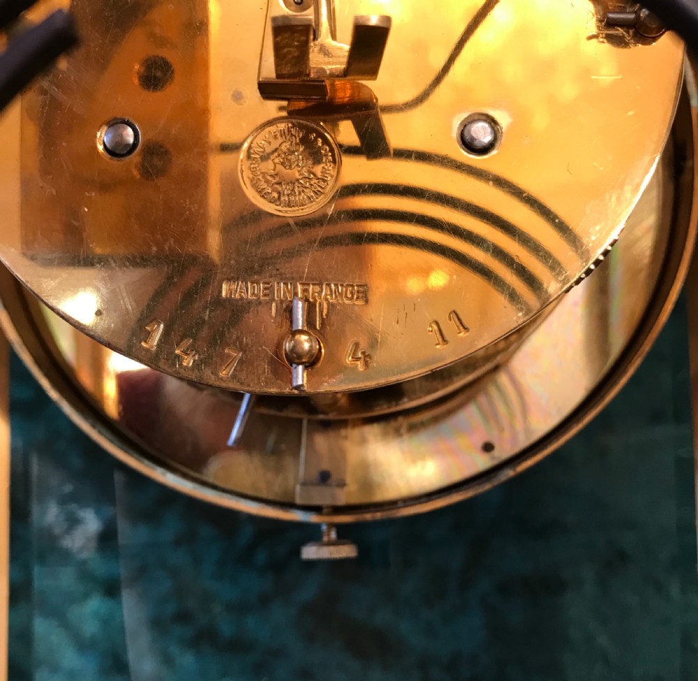 Mantel clock circa 1875. Champleve. French mantle, four glass clock. View IV