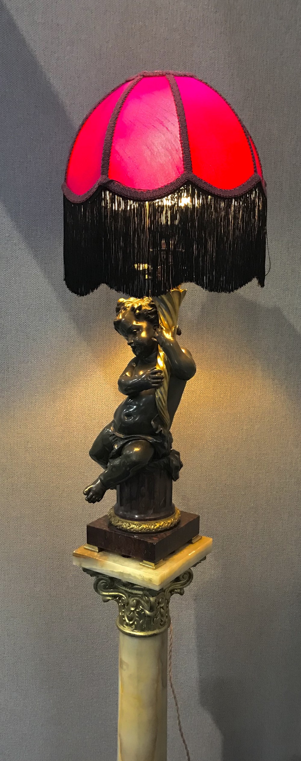 Bronze lamp circa 1875. Bronze Figure. Sculpture.