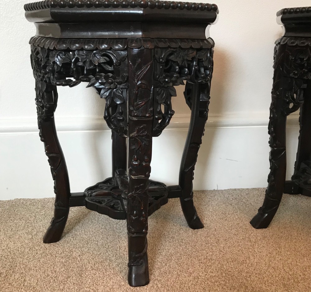 Pair of Chinese stands, planter. circa 1900 View IV