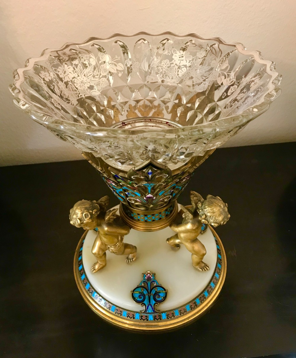 Champleve table centrepiece circa 1880 View IV