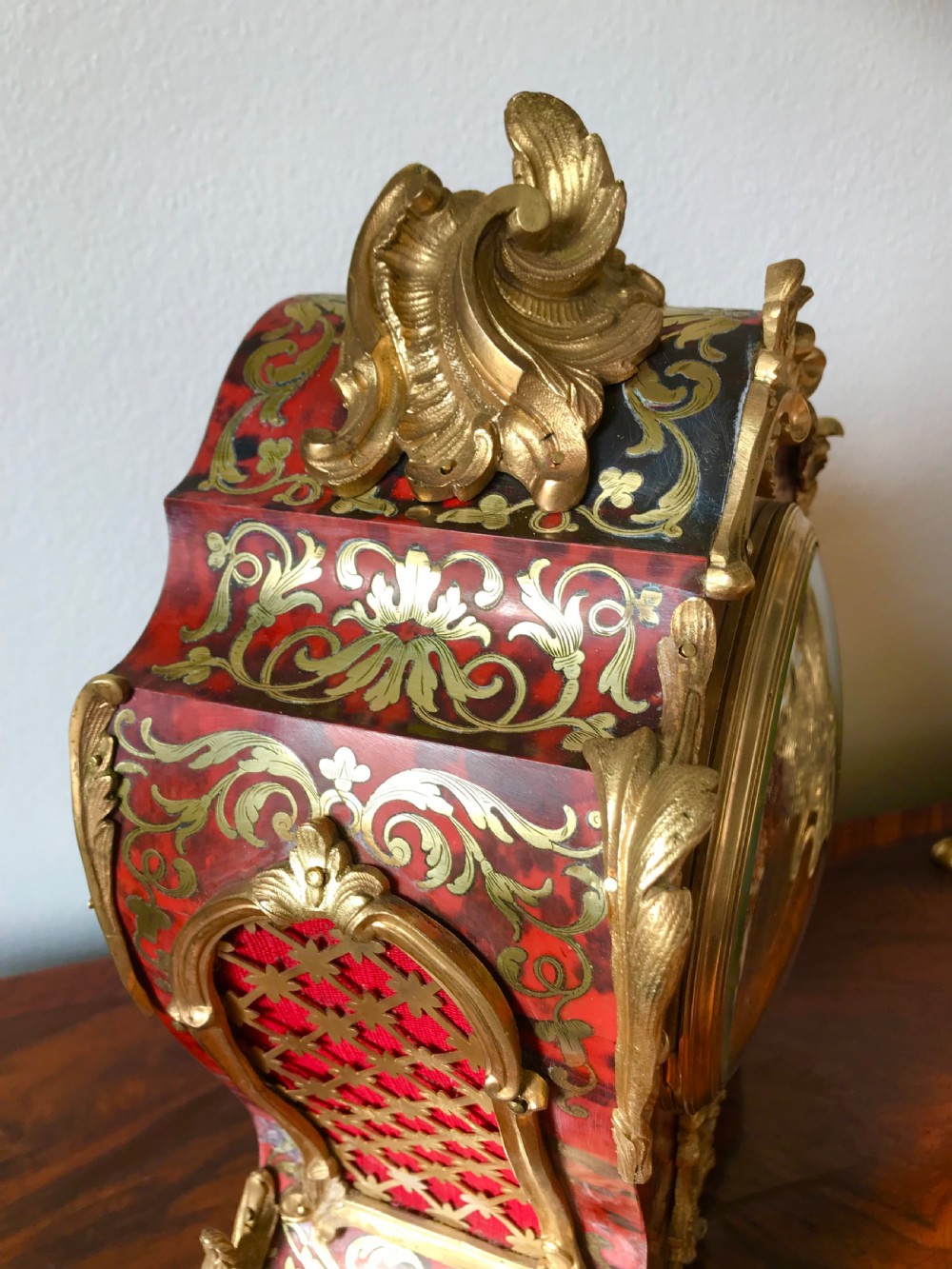 Boulle French mantle clock circa 1890 View VI
