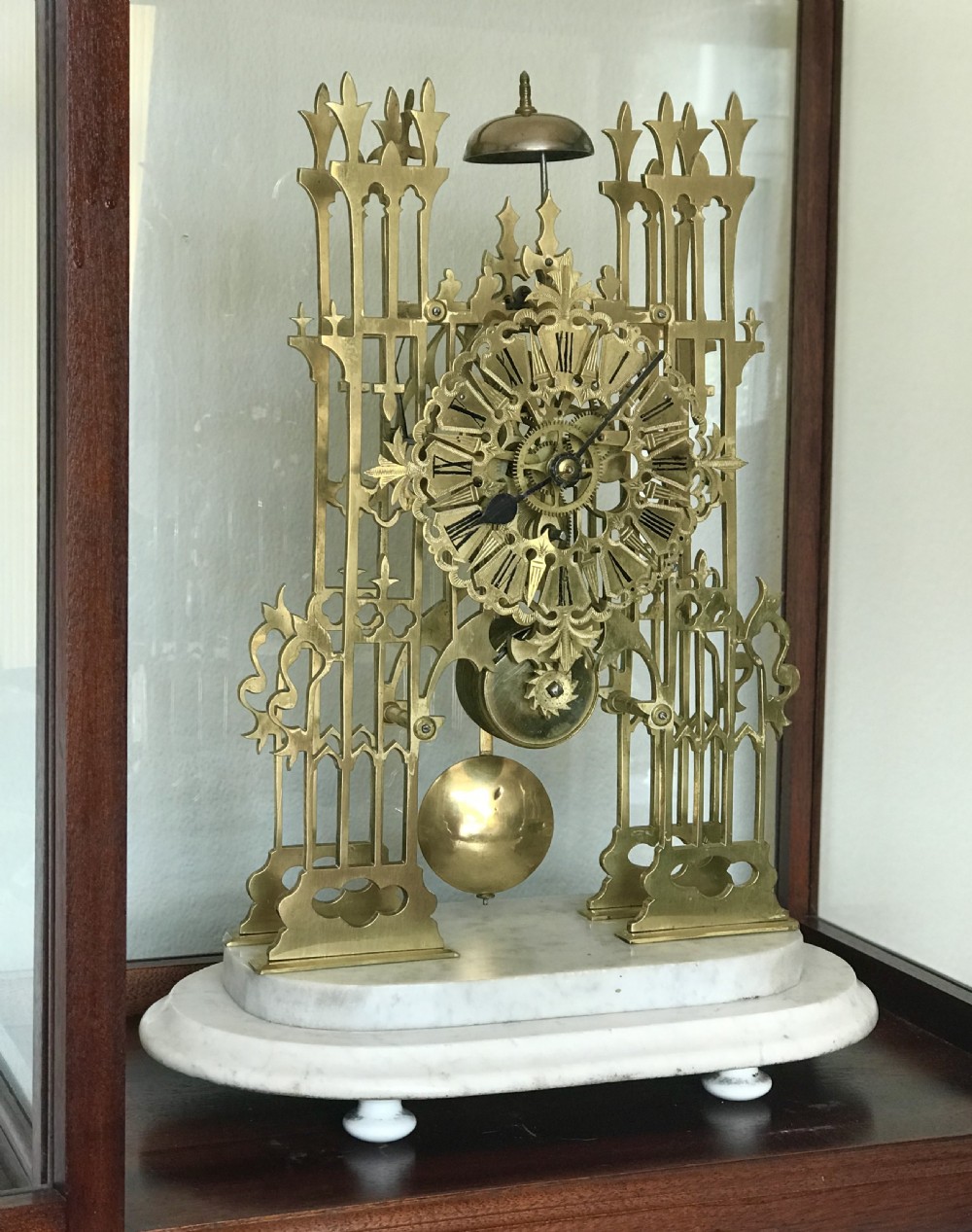 Cathedral skeleton clock circa 1880 