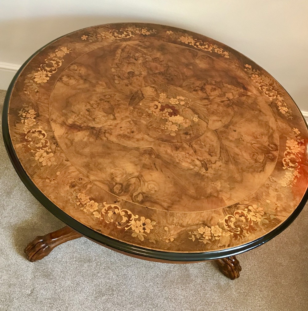 Victorian marquetry table circa 1875 View VI