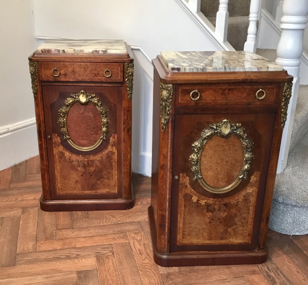 A Fine pair of French cabinets, side tables. Bedside tables circa 1880