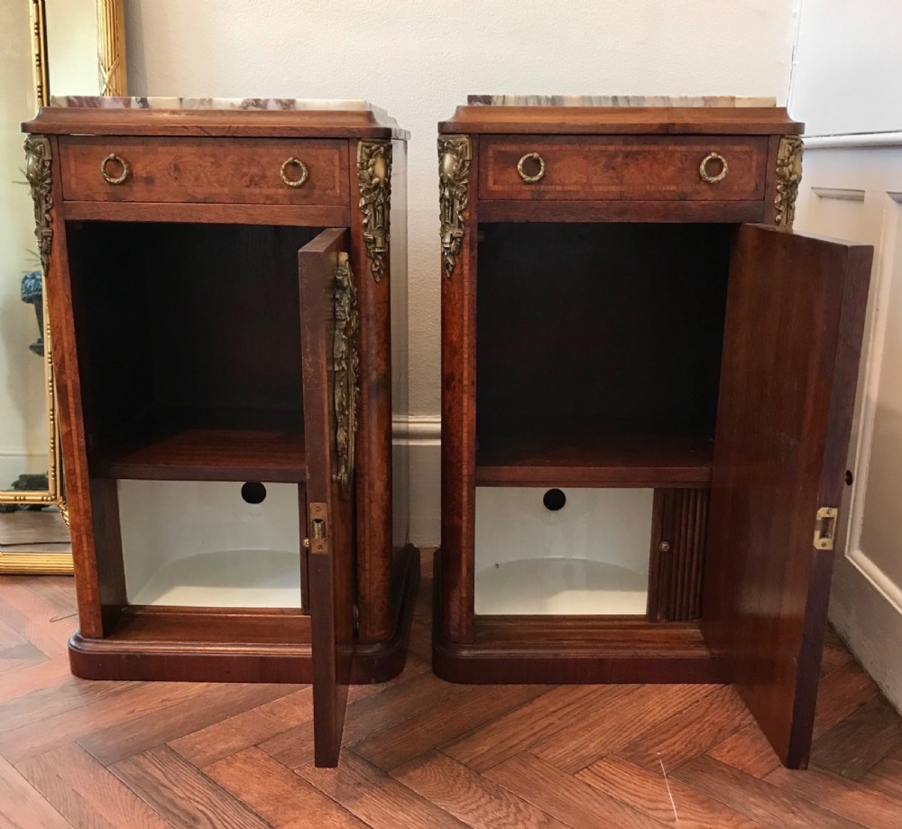 A Fine pair of French cabinets, side tables. Bedside tables circa 1880 View II