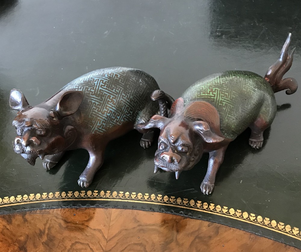 Pair of Japanese Meiji period bronzes circa 1900