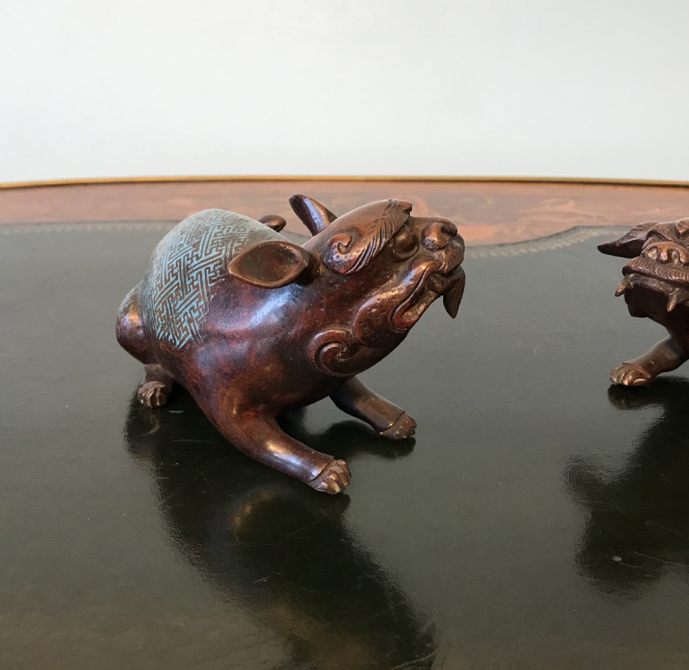 Pair of Japanese Meiji period bronzes circa 1900 View VII
