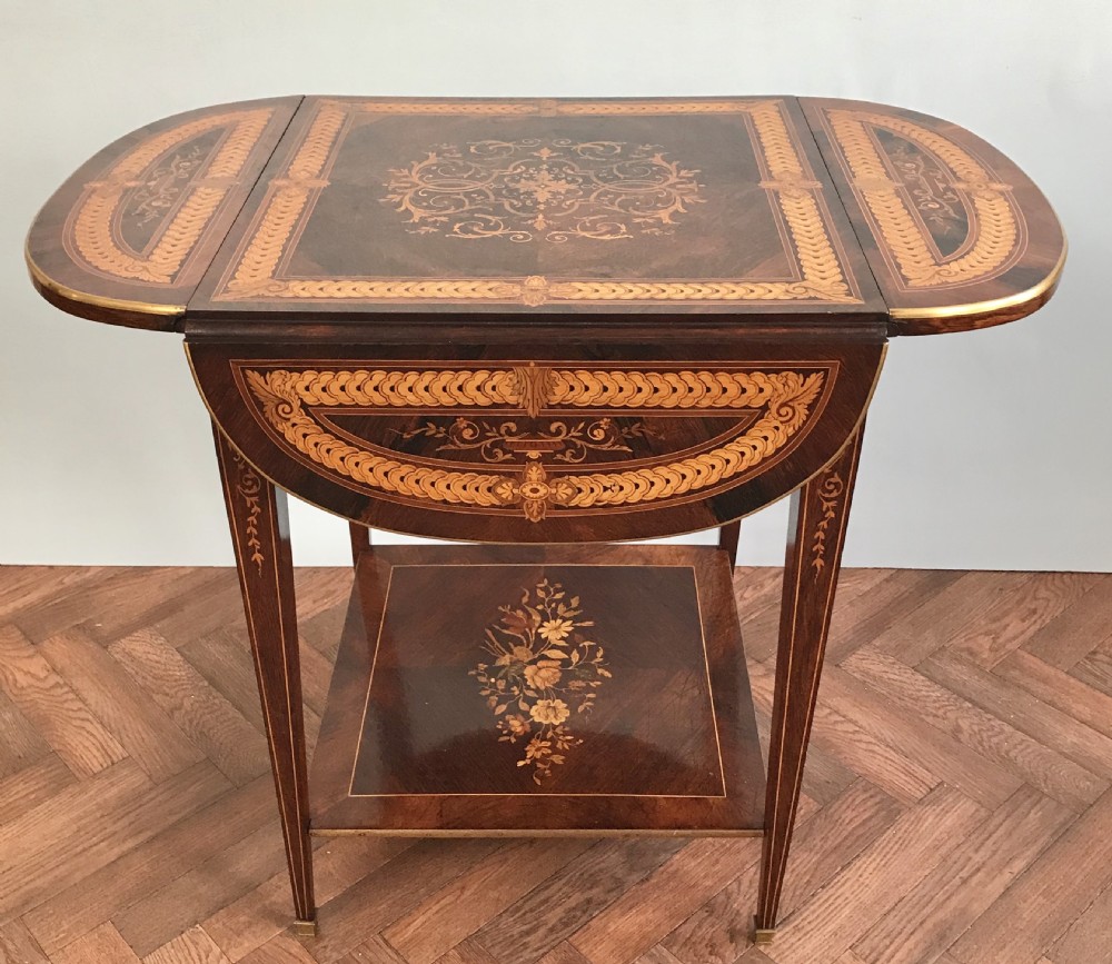 Exhibition quality marquetry table, occasional, side table  View IV