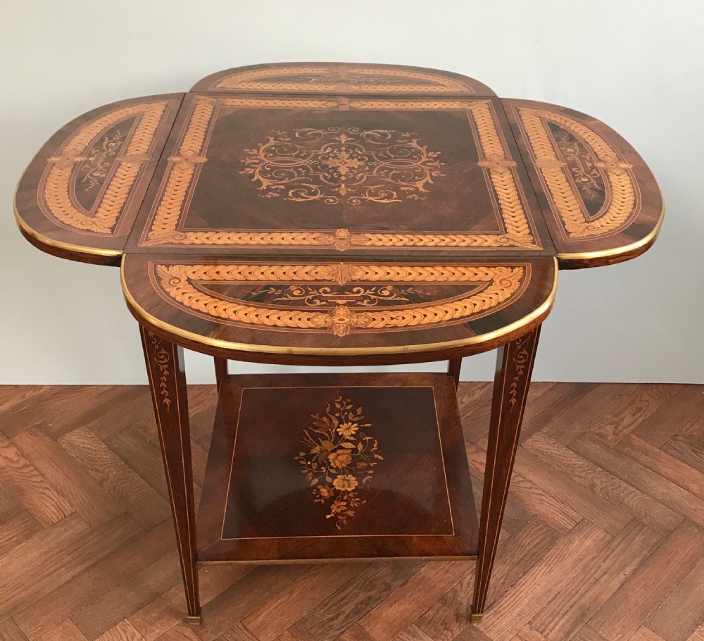 Exhibition quality marquetry table, occasional, side table  View X