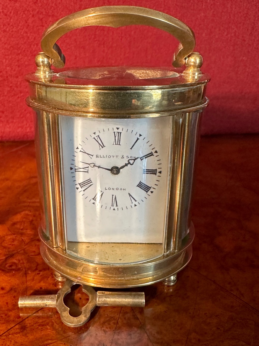 Miniature Oval carriage clock 3.5” high View VII