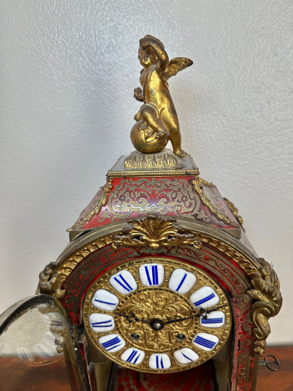 A fine French Boulle mantle clock circa 1860 View IV