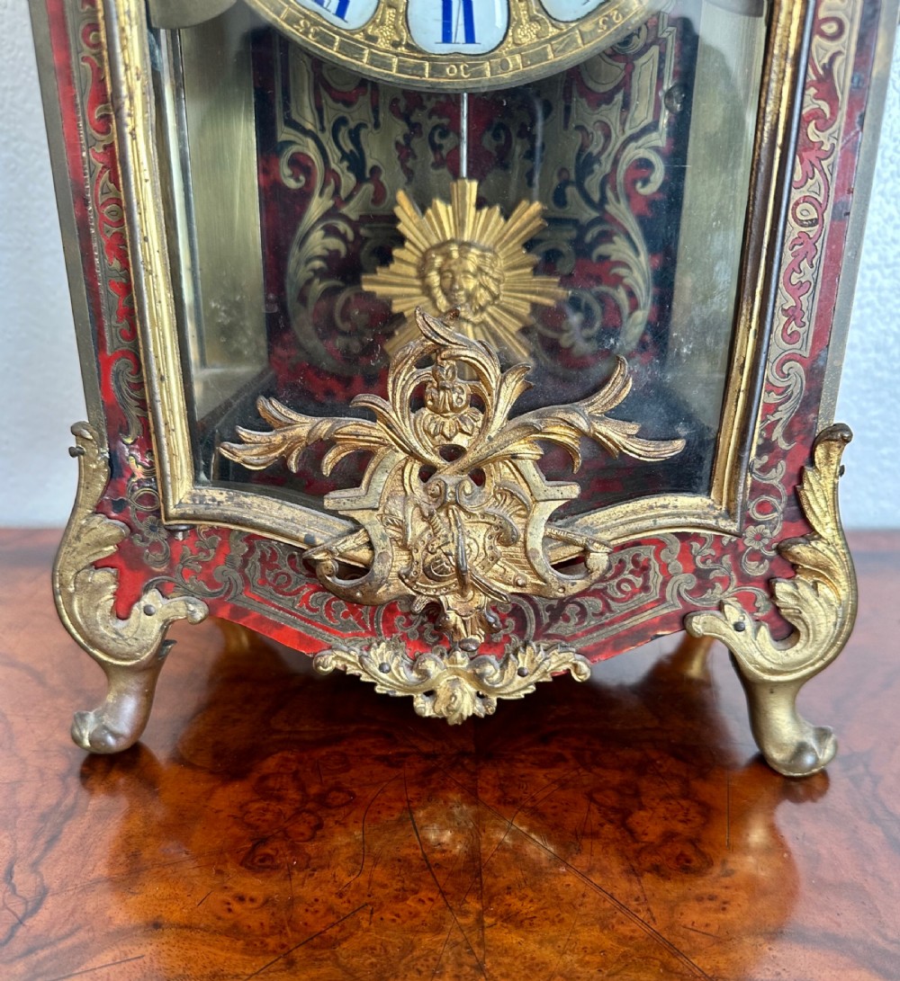 A fine French Boulle mantle clock circa 1860 View V