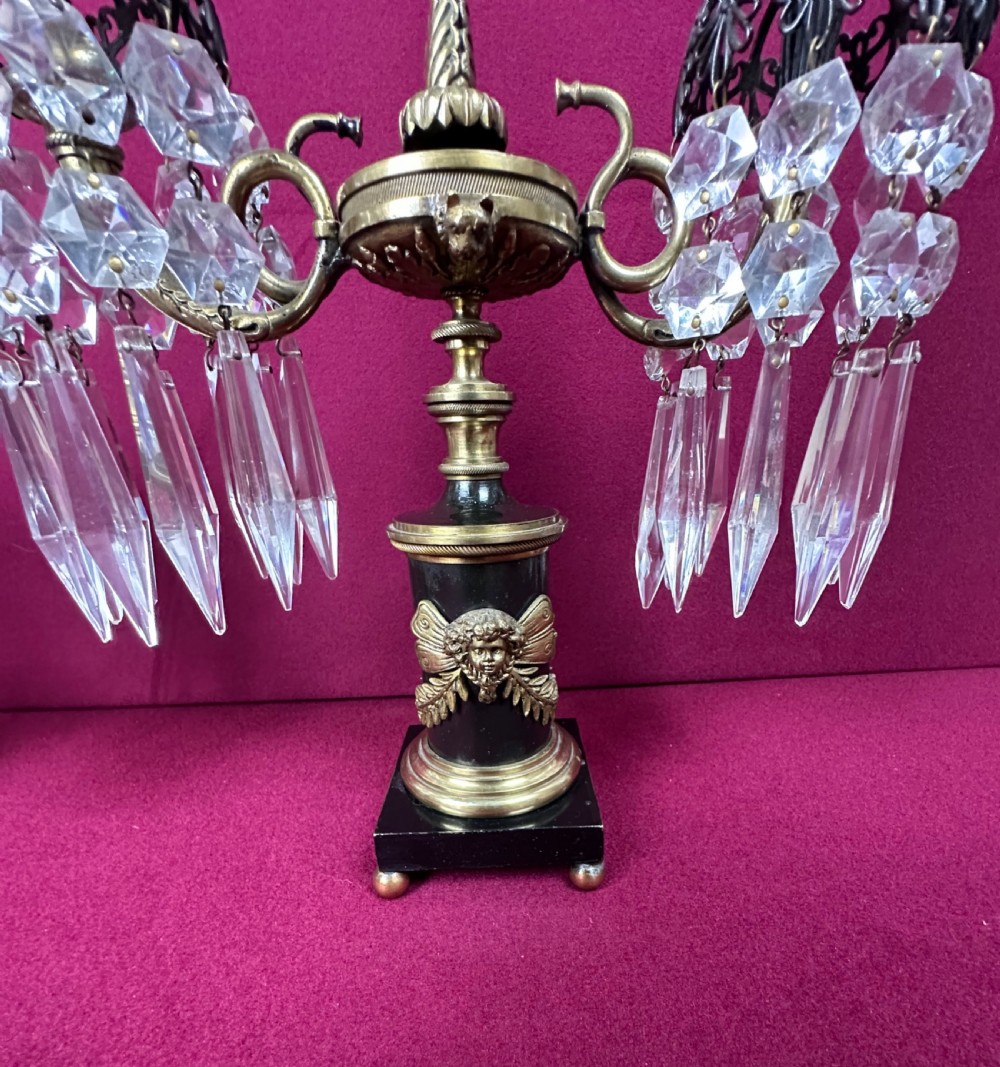 Lustre candlesticks circa 1860. Table candelabra. View V