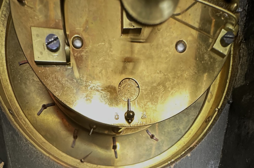 Boulle mantle clock circa, 1875. French mantel. Bracket clock. View II