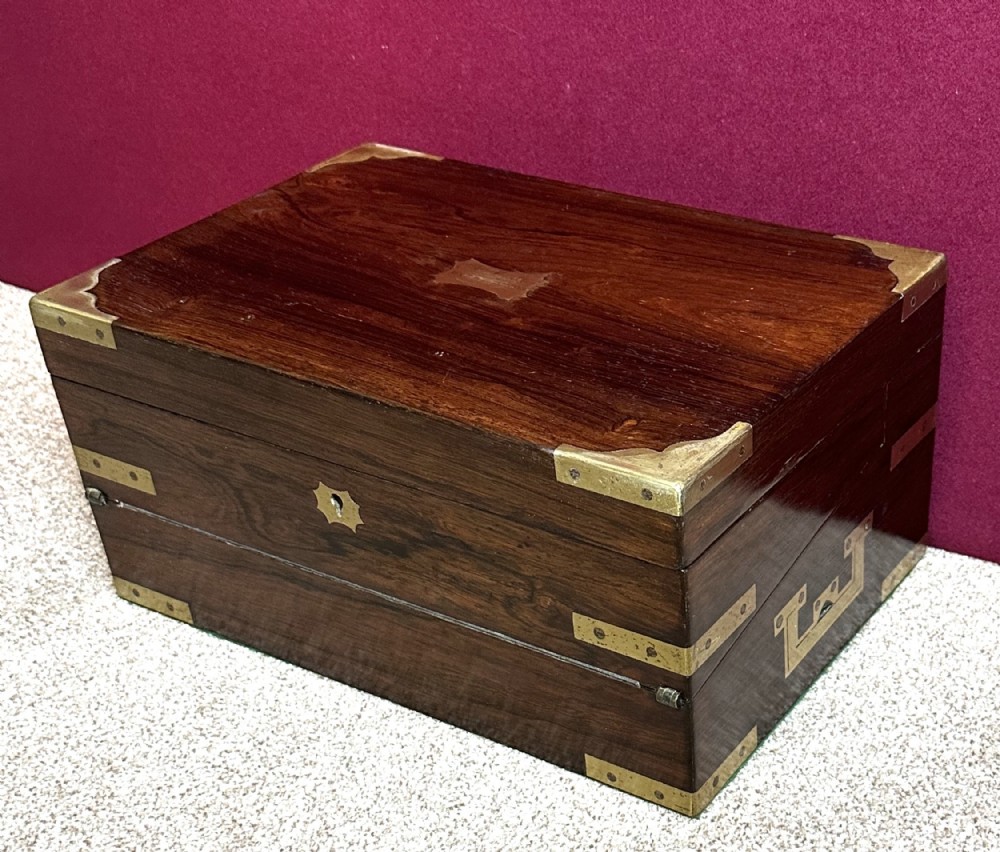 Unusual interior Georgian campaign, correspondence box, circa 1818