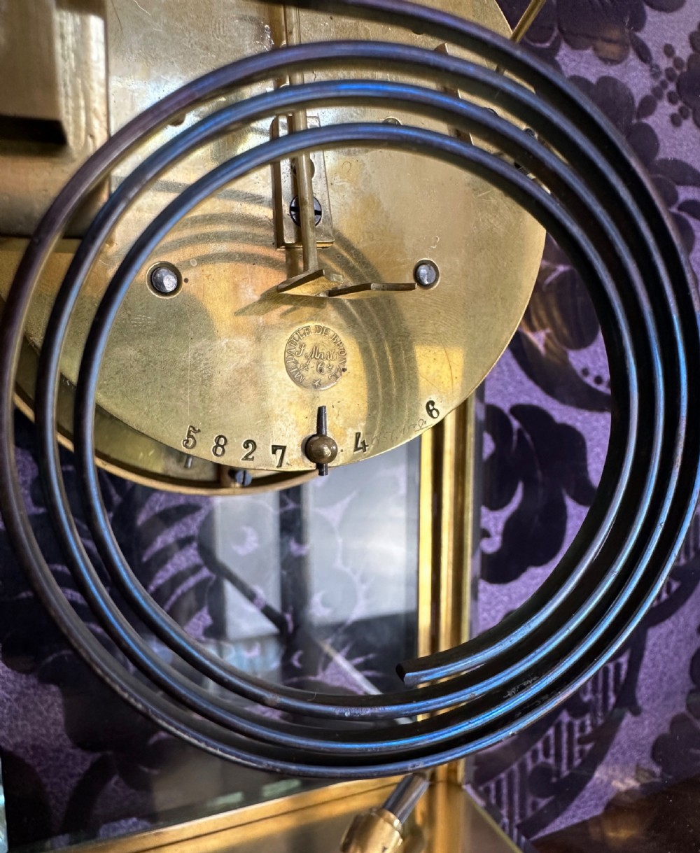 French Four glass mantle clock circa 1880 View VI