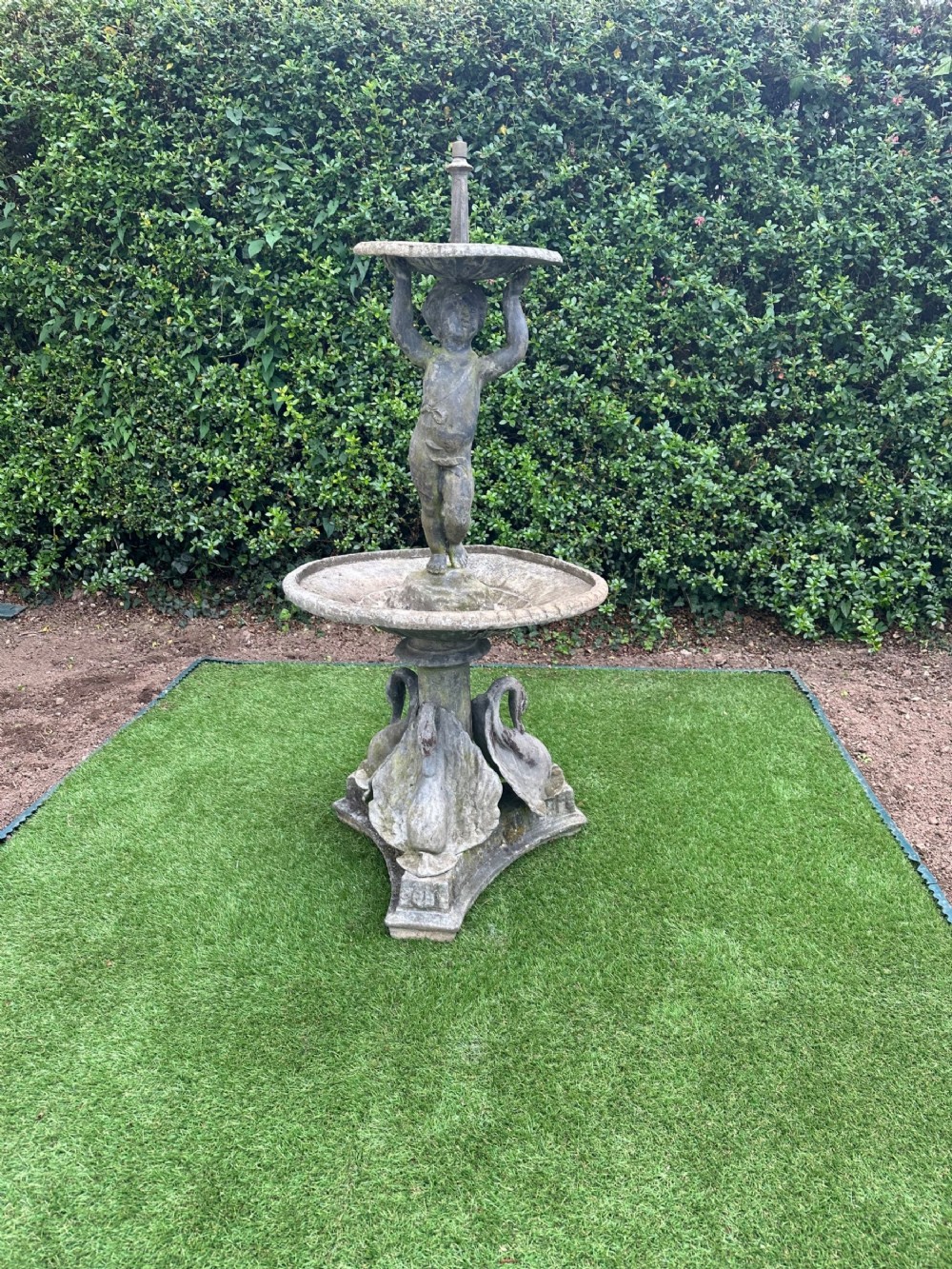 Lead  garden fountain circa 1900