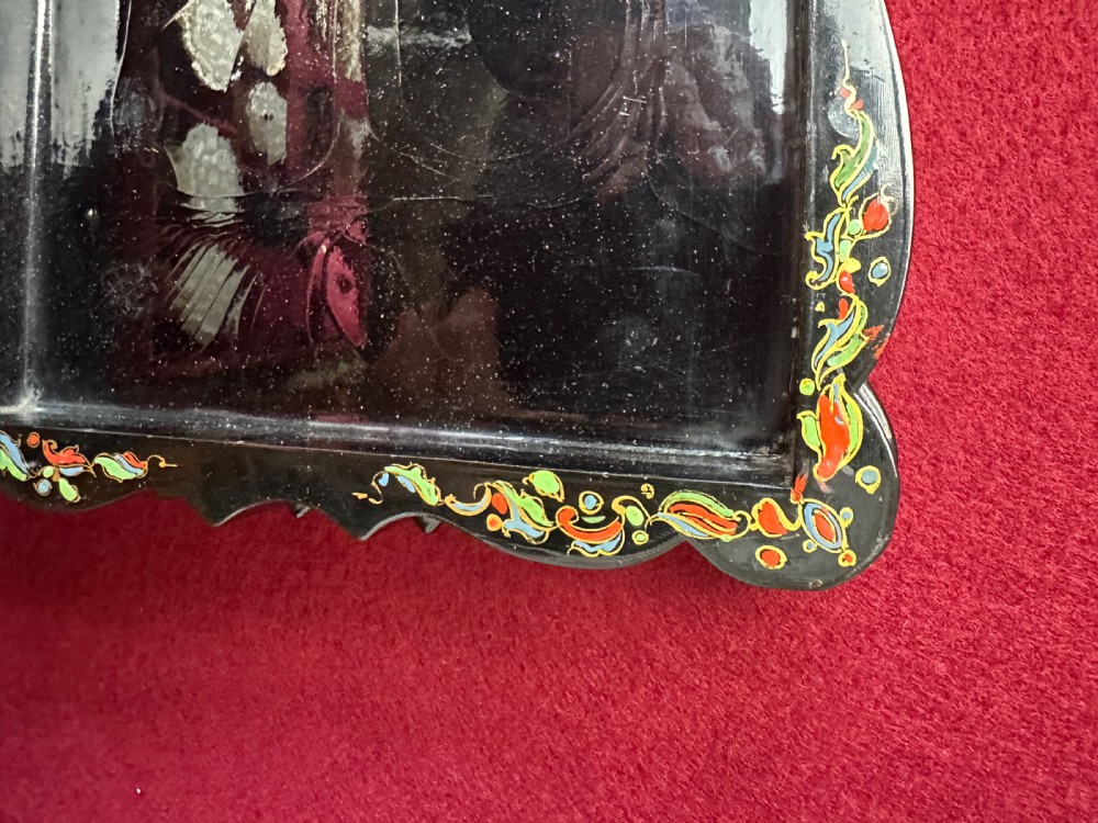 Victorian sewing/Work Box circa 1875. Papier-mache. Work  box. View VII