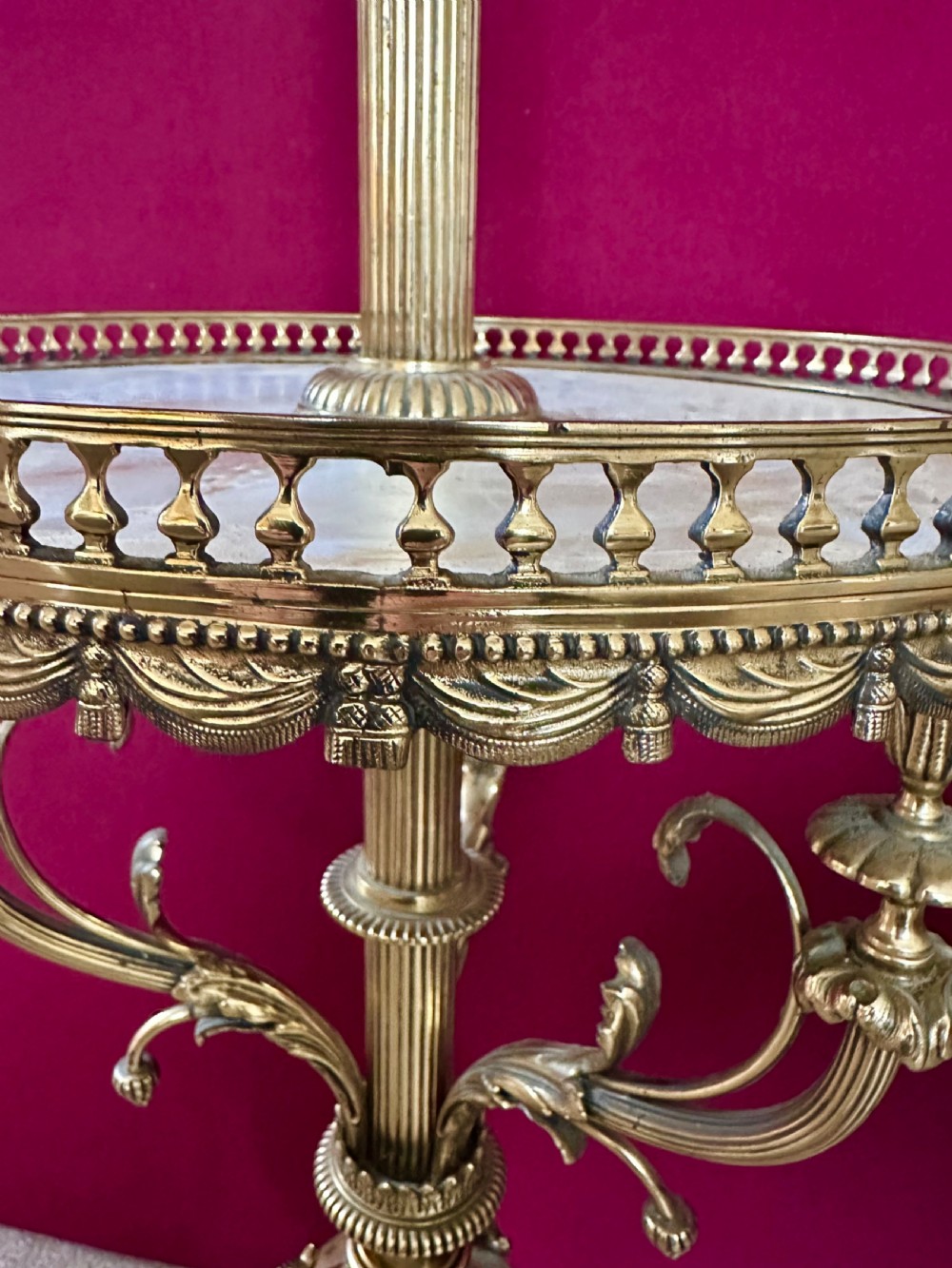 Victorian brass standard lamp circa 1875  View III